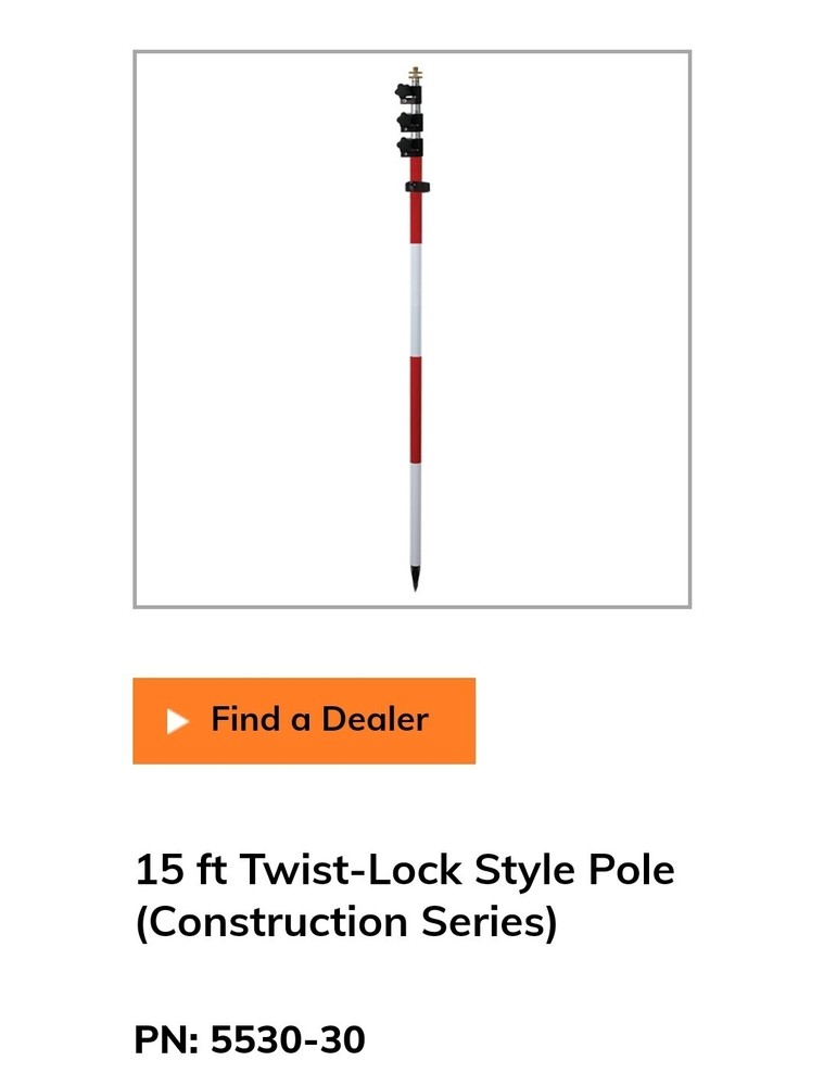 15' Ultra Light Seco Pole , 4.75 Meters