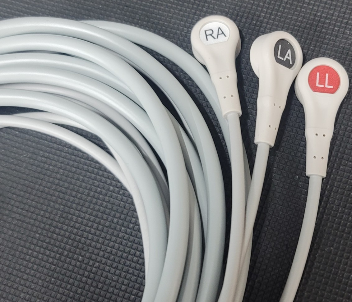 Welch Allyn ECG Cable 3 Leads Snap AHA Compatible