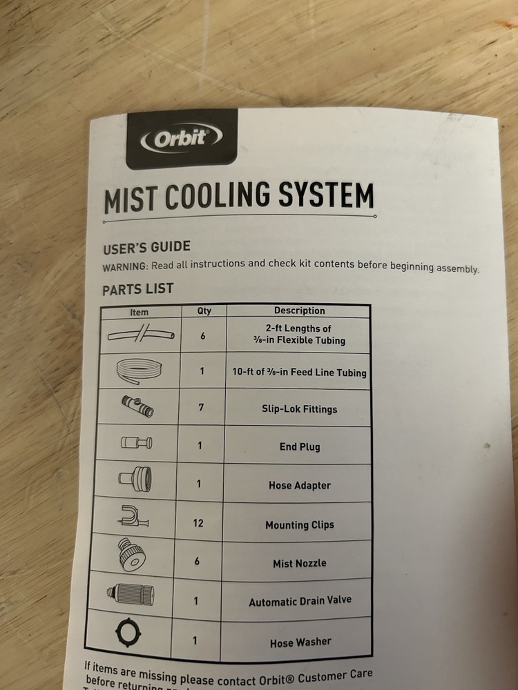 Orbit 20090 12 ft. Professional Cooling Mist System (READ)