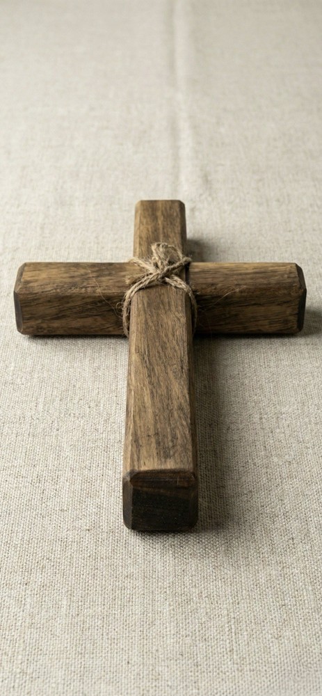 ✝️ Solid Wood Hand Cross 5.75” x 4” Rustic Brown Wall or Altar Decor Jesus