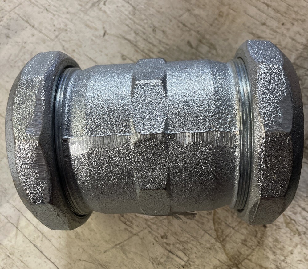 3" IPS Malleable Iron Compression Coupling, Long Pattern, 7" Body Length,PartNo