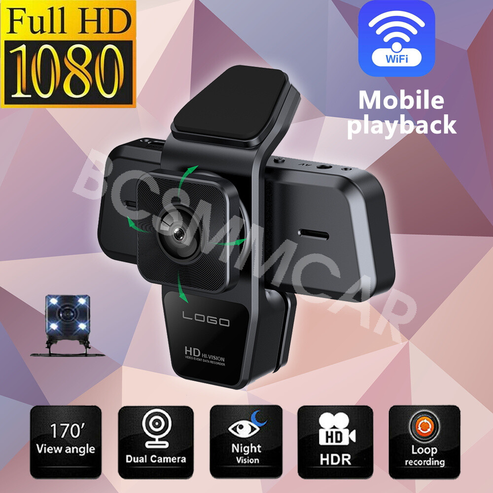Car DVR 3 Lens WIFI Dash Camera Front Inside Rear Video Recorder Loop Recording