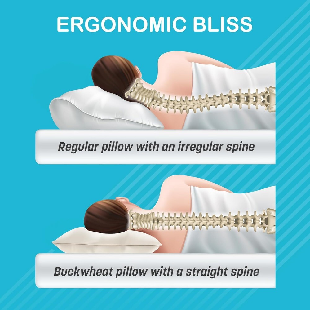 Orimono Elegance Buckwheat Pillow - Adjustable Support for Neck & Back Sleepers