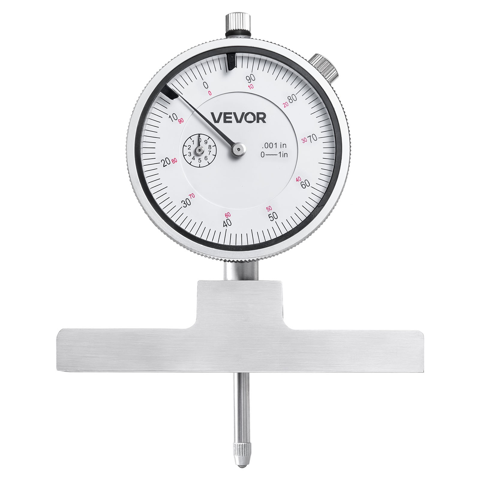 VEVOR Depth Gauge Micrometer 0-22in Range with 4 Anvils and 6 Rods Precision