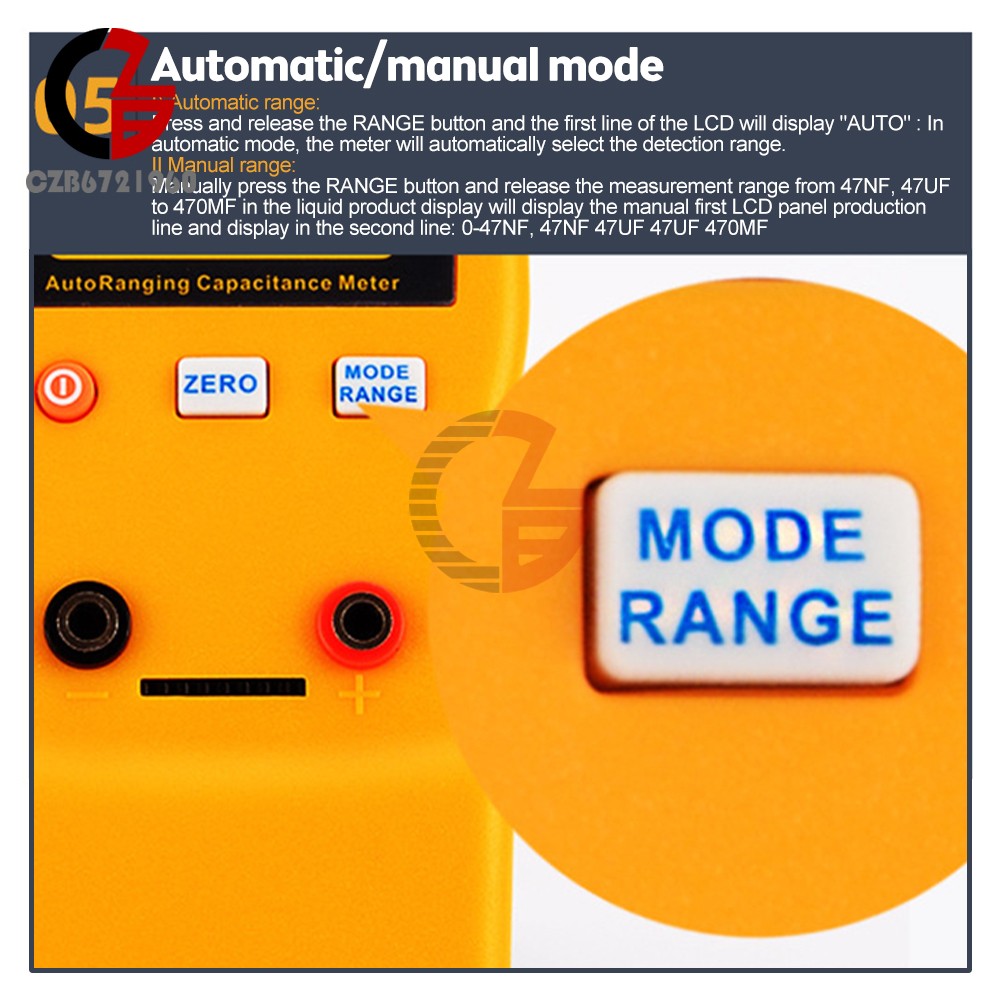 LCD High-precision Capacitor Meter Auto Range Handheld Capacitor Circuit Tester