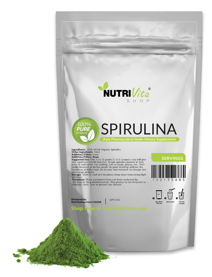 2.2 lb (1000g) NEW 100% PURE SPIRULINA POWDER ORGANICALLY GROWN nonIRRADIATED