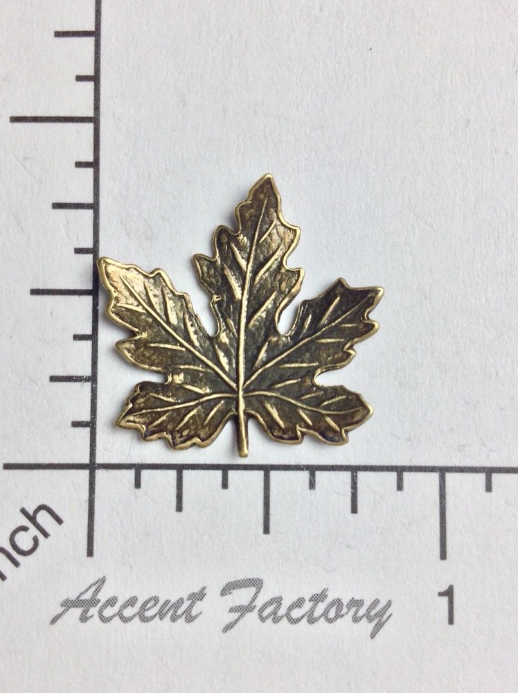 33333 - 3 Pc. Small Maple Leaf Jewelry Finding BRASS Oxidized