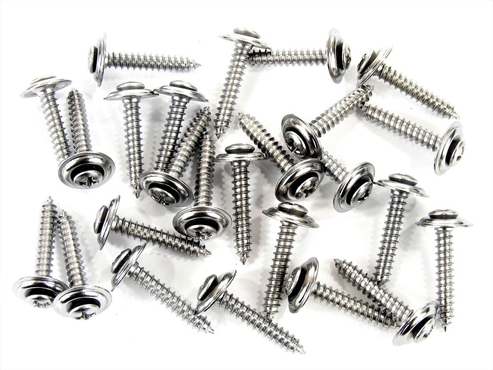 GM Chrome Interior Trim Screws- #8 x 1" Long Countersunk Washer- 25 screws- #244