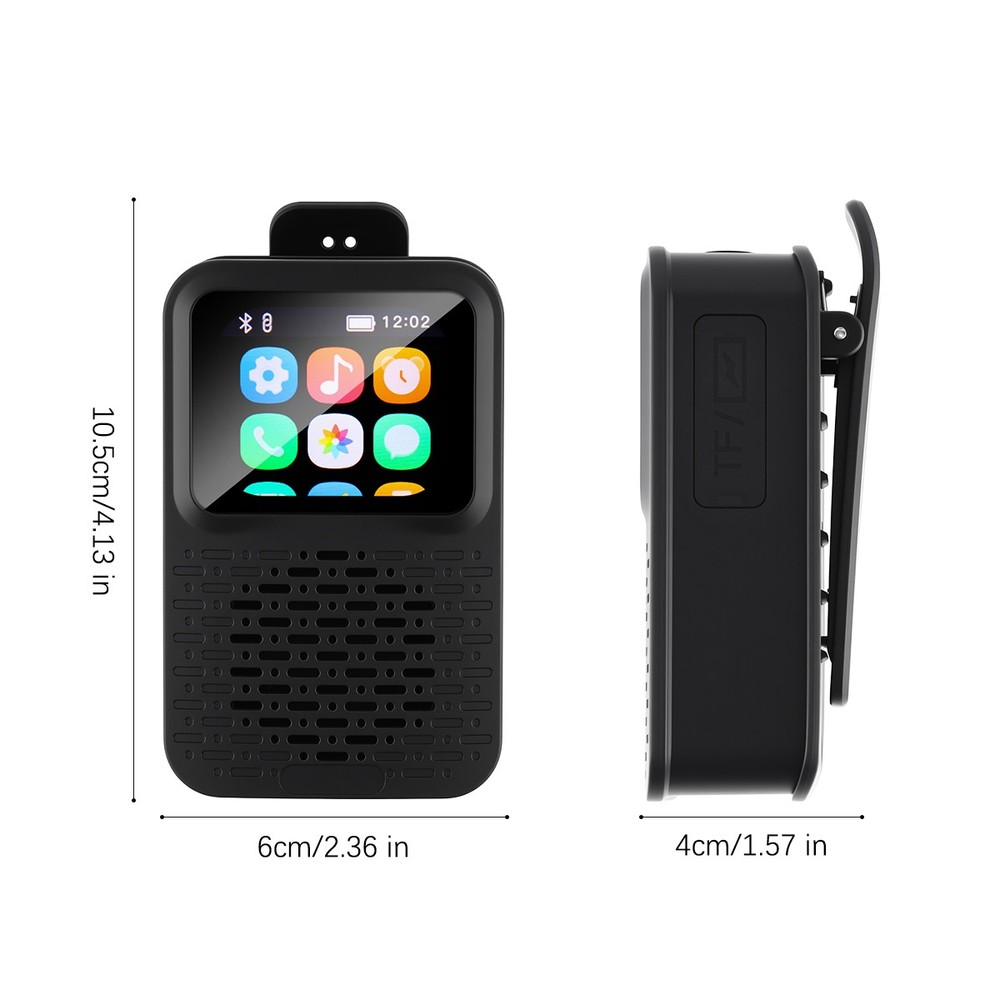 Portable Bluetooth Speaker Waterproof LED Touch Screen Wearable Smart Speaker
