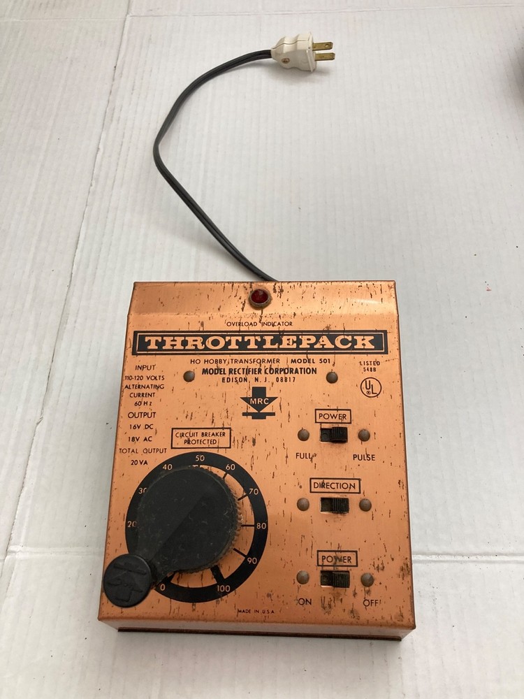 Vintage MRC Throttlepack Model  501  Train  Transformer , Untested **