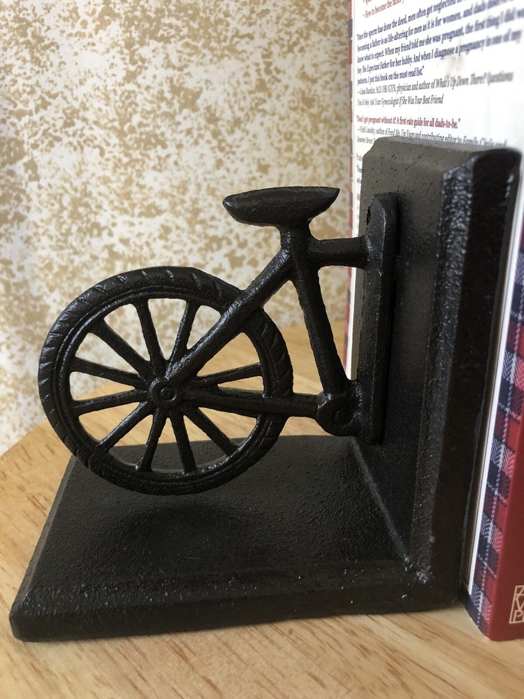 Bookends Cast Iron Bicycle Shape Industrial Design
