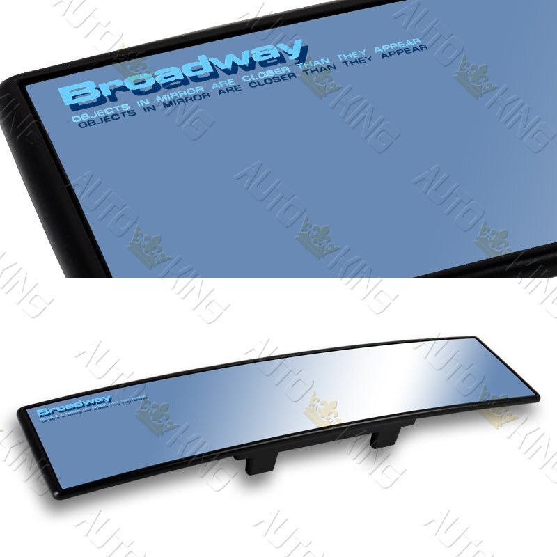 UNIVERSAL CONVEX 300MM WIDE BROADWAY BLUE TINT INTERIOR CLIP ON REAR VIEW MIRROR