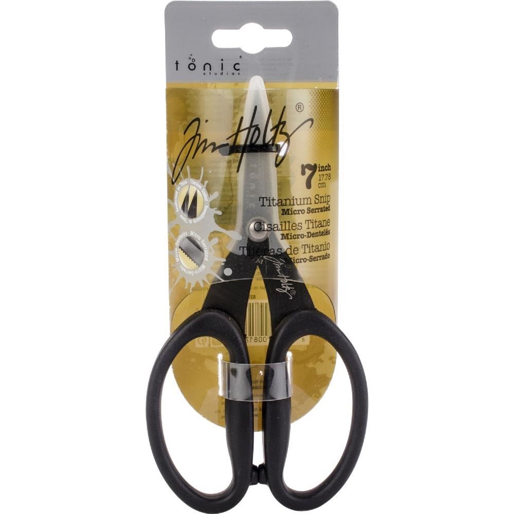Tim Holtz Tonic Studios 7" Scissors Titanium Coated 817E Micro Serrated Edge