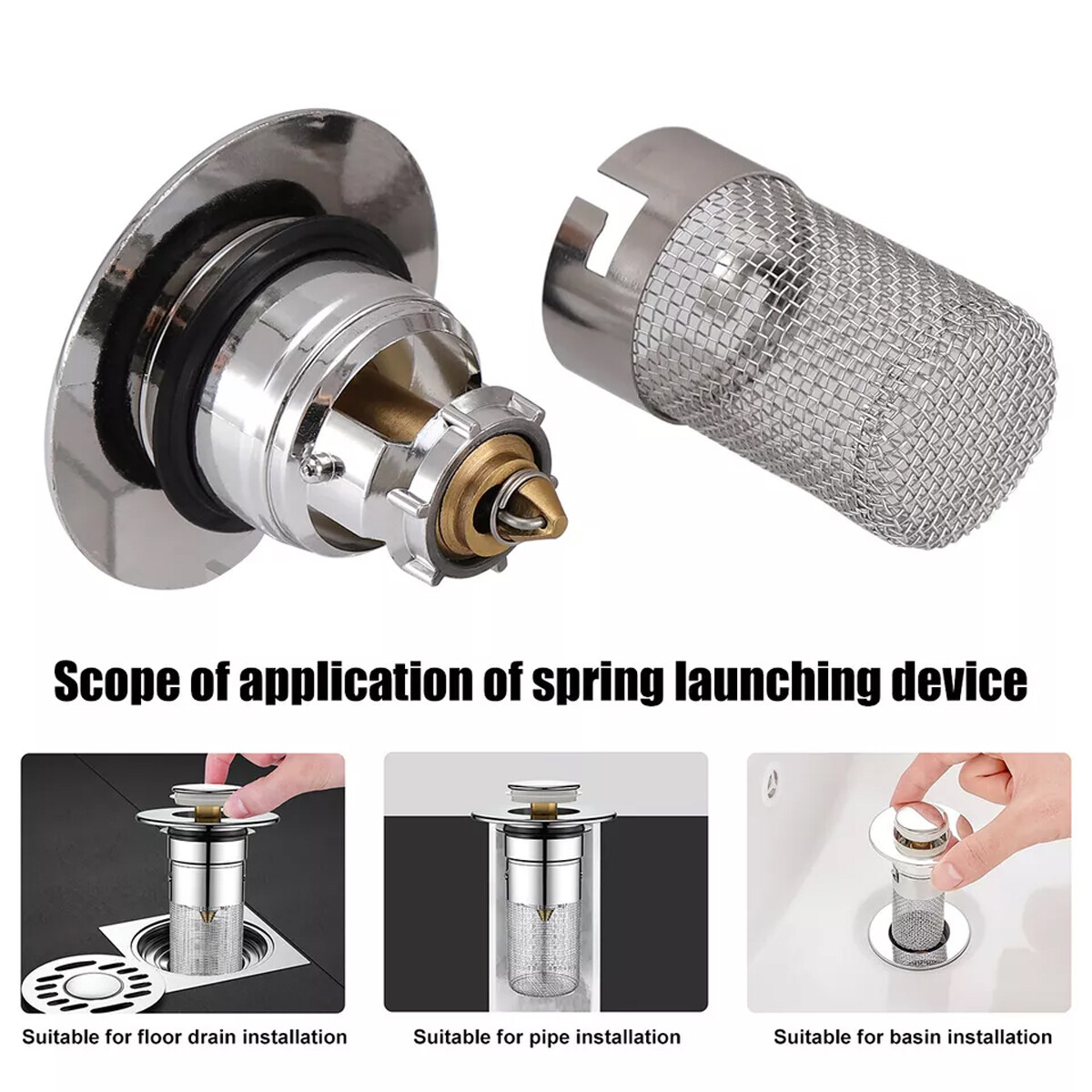 2 Pcs Bathroom Sink Stopper Hair Catcher Bathroom Pop Up Sink Drain Filter