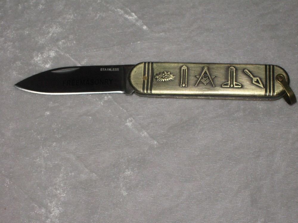 Working Tools Folding Pocket Knife Freemasonry Square Compass NEW!