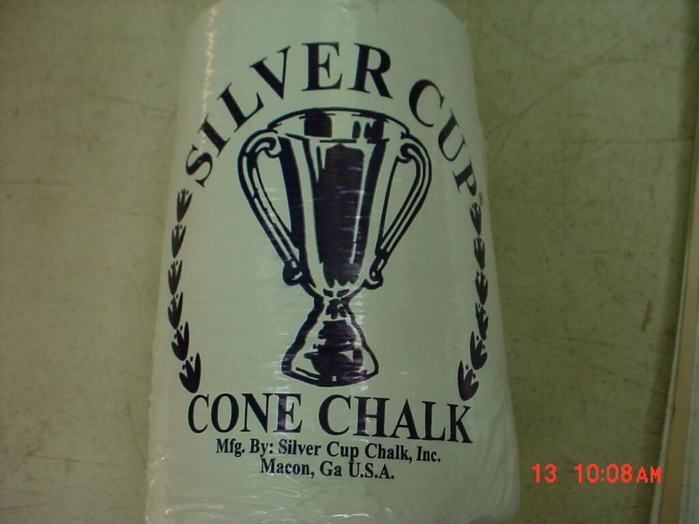Silver Cup Pool / Billiard Cone Chalk Case of 6