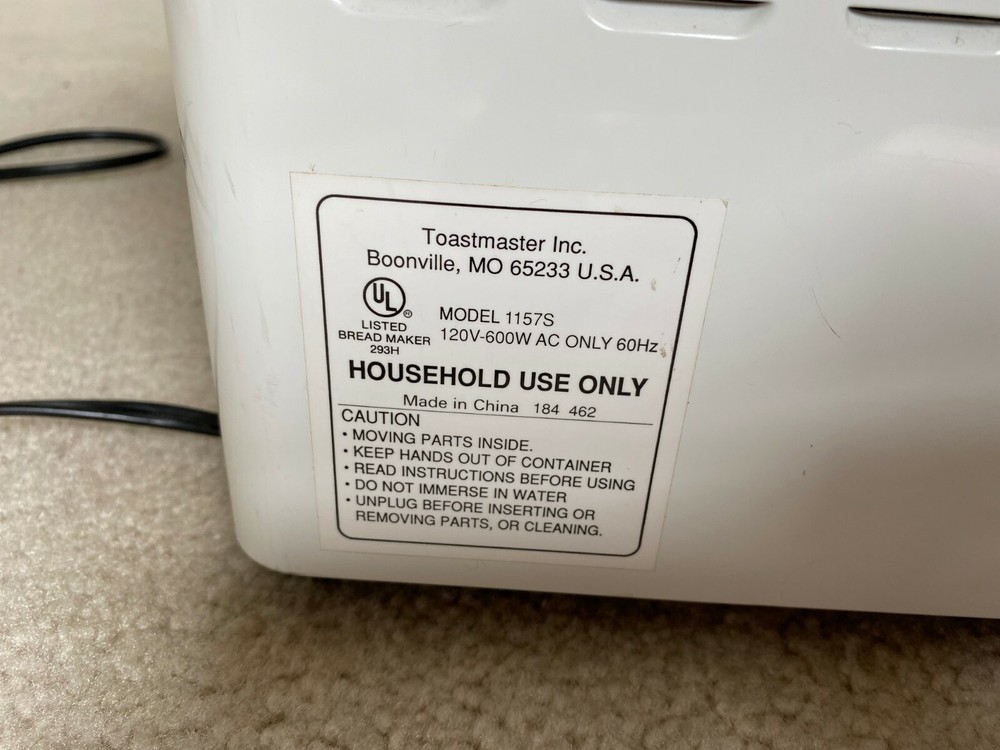 TOASTMASTER Bread Maker Machine Model 1157S