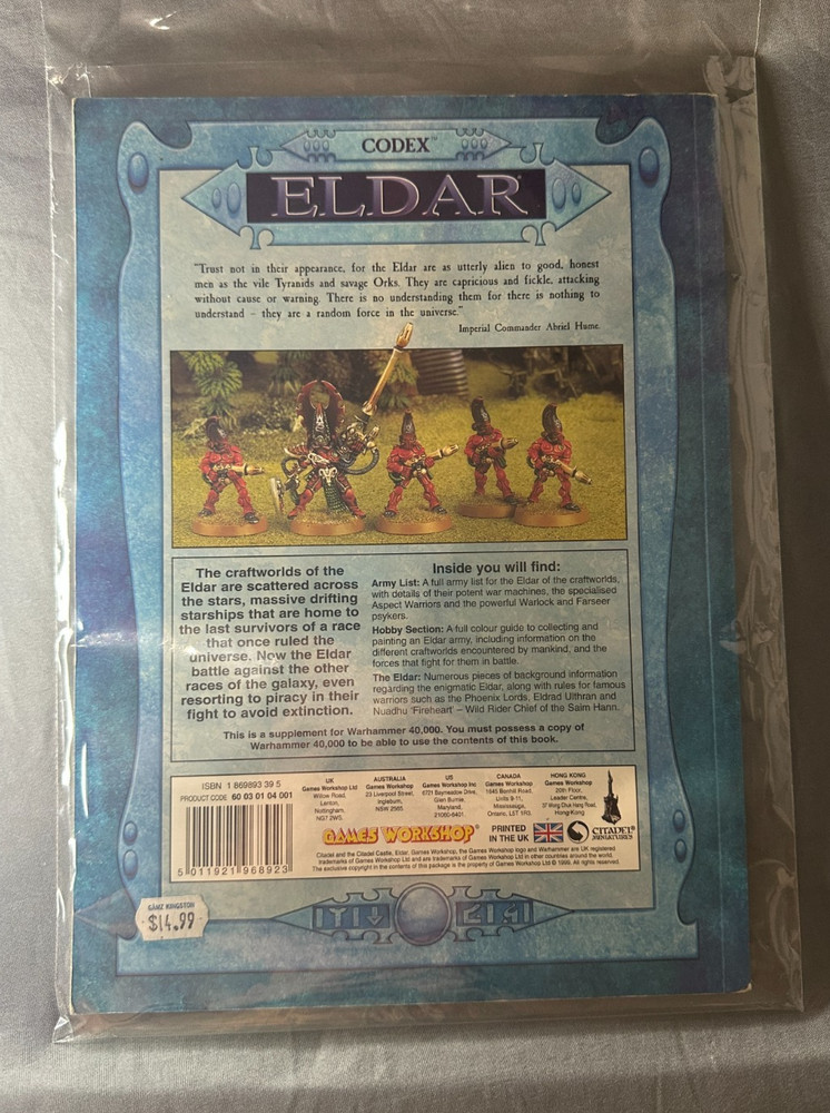 Codex Eldar Warhammer 40k 1999 Games Workshop