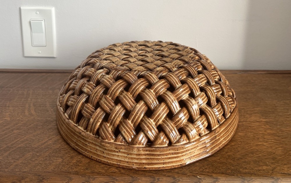 Vintage Ceramic Basket Bowl | Braided Ceramic...