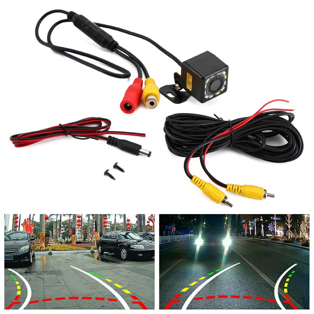 150º Dynamic Trajectory Car Rear View Reverse Backup Parking Camera Night View,