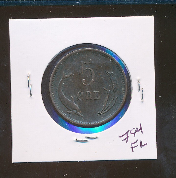 DENMARK - 5 ORE - 1874 - XF - #0385