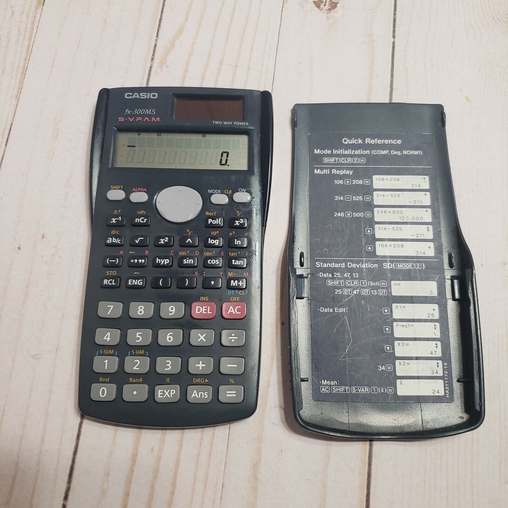 Casio FX-300MS Scientific Calculator Cover Case W/Quick Reference Guide Solar