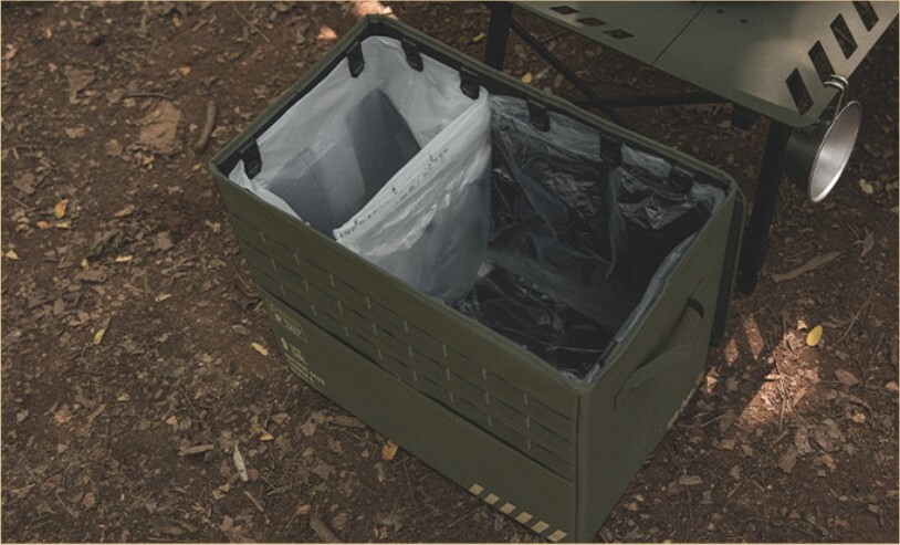 Cargo Container / Twin Trash Box / Foldable / Camping / Black / Express