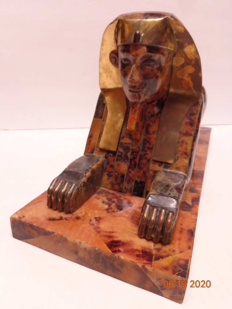 Maitland Smith Egyptian Sphinx Tessellated Figure