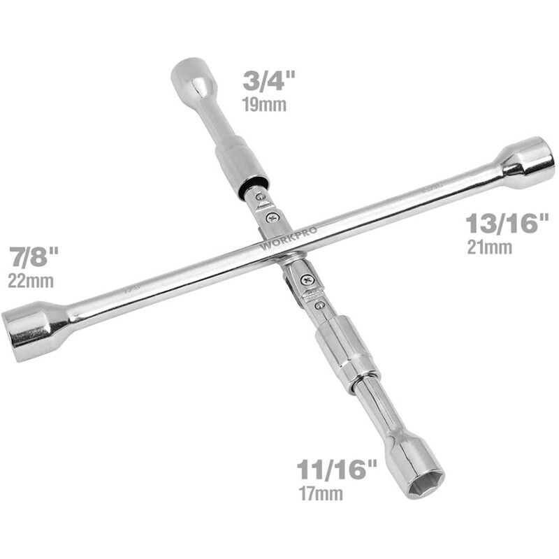 Universal Folding Lug Wrench Car Tire Repair Tool 4 Ways Cross Wrench Nut Wrench