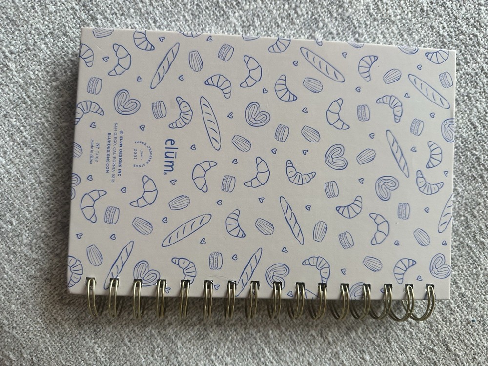 Lined Journal Cute Croissant Pattern