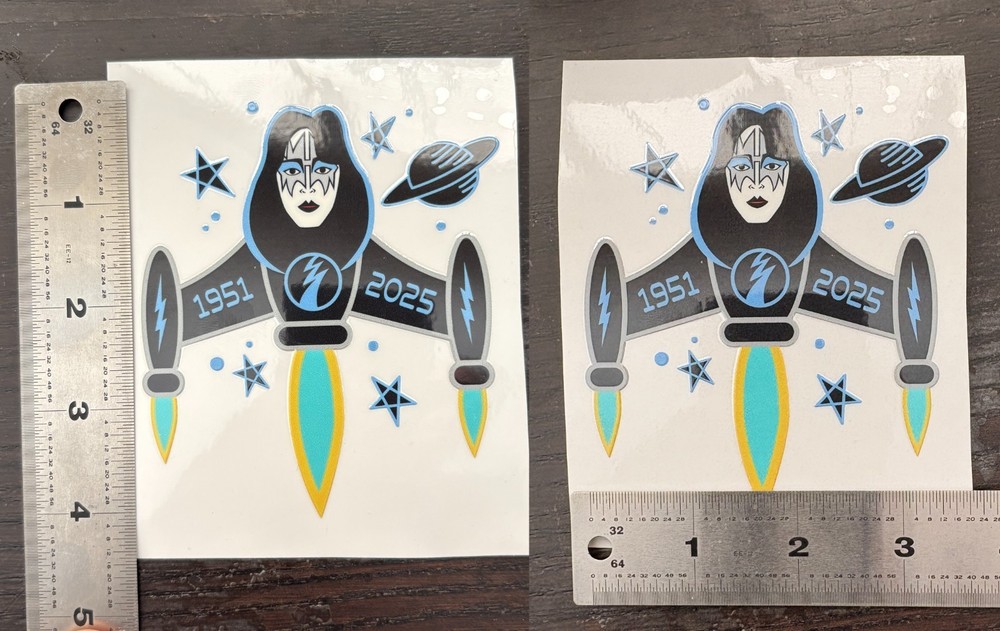 Ace Frehley Spaceman Rocket Ride UV DTF Tribute Sticker