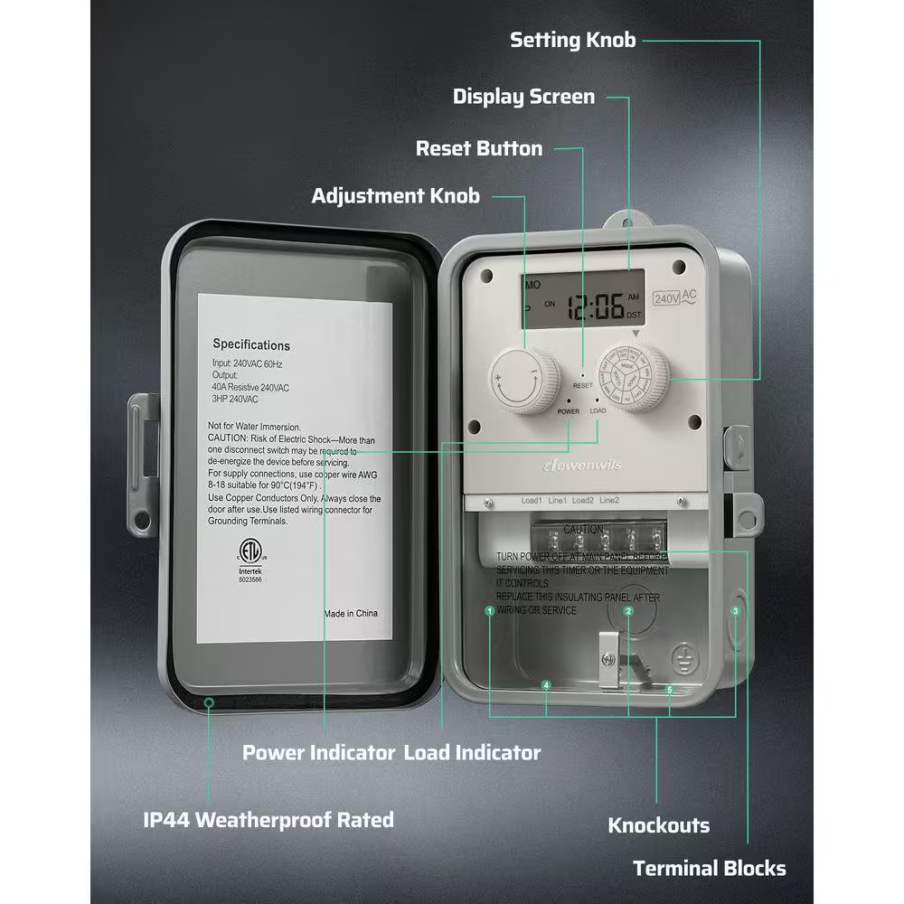 40-Amp 7-Day Outdoor Digital Channel Timer Switch, 240-Volt