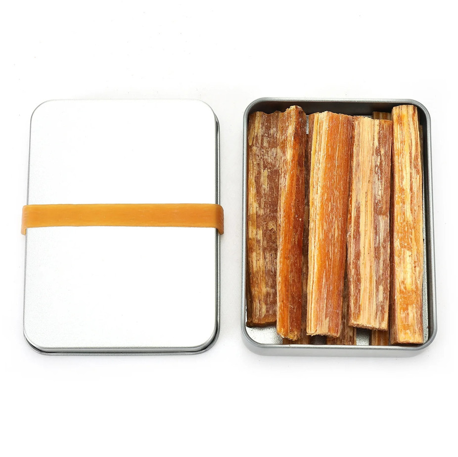 Fatwood Sticks Kit with Storage Box Hand Cut Fire Starter Craft Decor