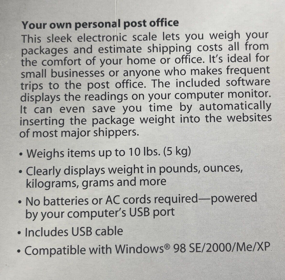 RADIO SHACK Electronic SCALE 26-950 USB