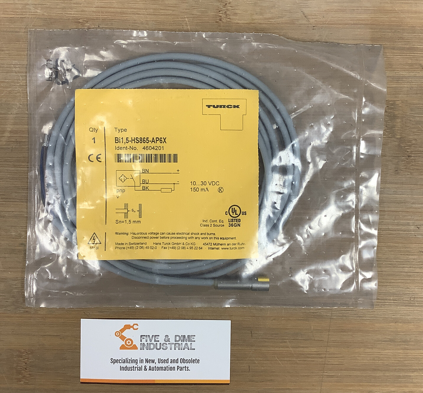 Turck Bi1 5-HS865-AP6X Proximity Switch 4604201 30VDC