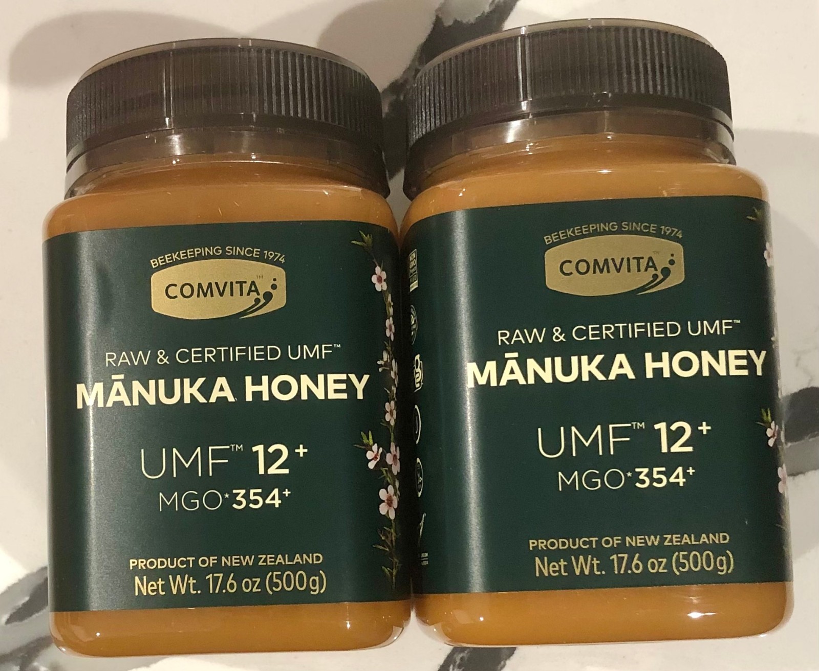 2 Manuka Honey, Raw & Unpasteurized, MGO 354+, UMF 12+, 17.6oz (500g)