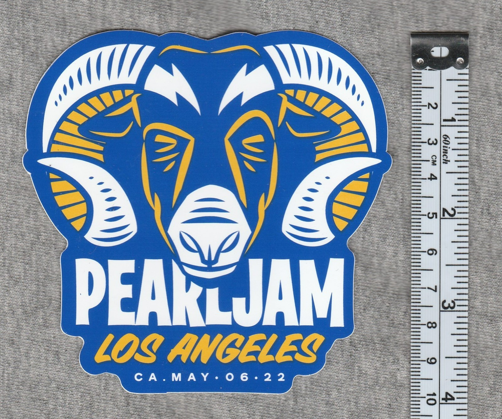 Pearl Jam Sticker Los Angeles Gigaton Eddie Vedder LA Rams California 5/6/22