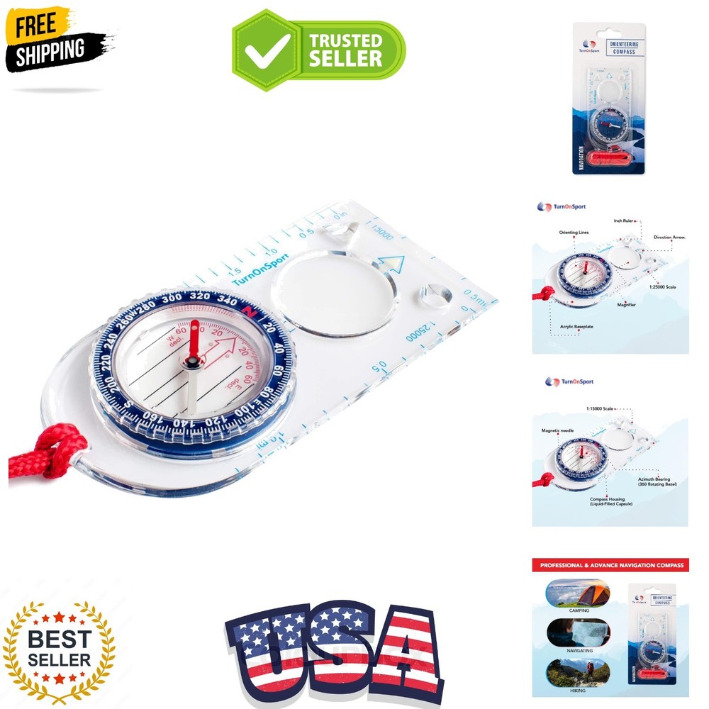 Orienteering Compass - Hiking Backpacking Compass | Advanced Scout Compass Ca...