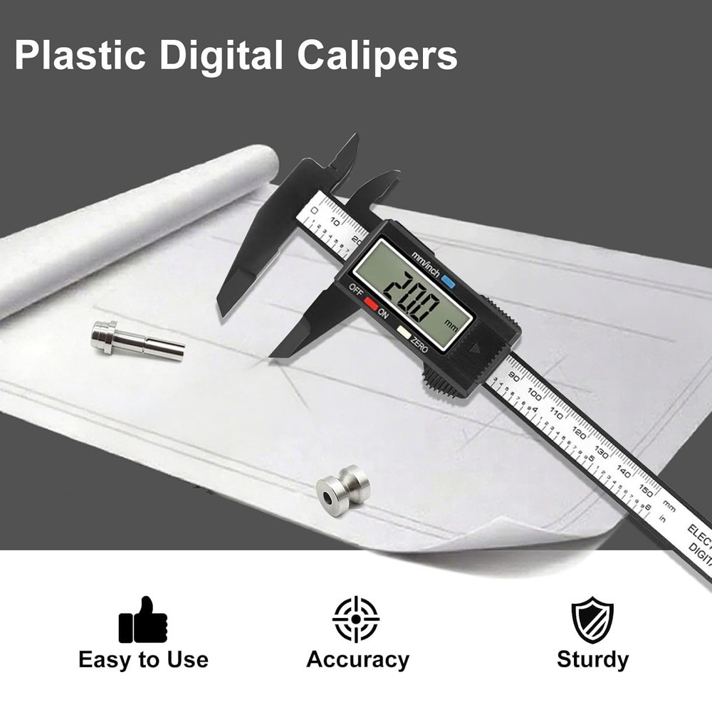 High-Quality Digital Caliper with Zero Setting & No Scratch Precision - 6 Inch