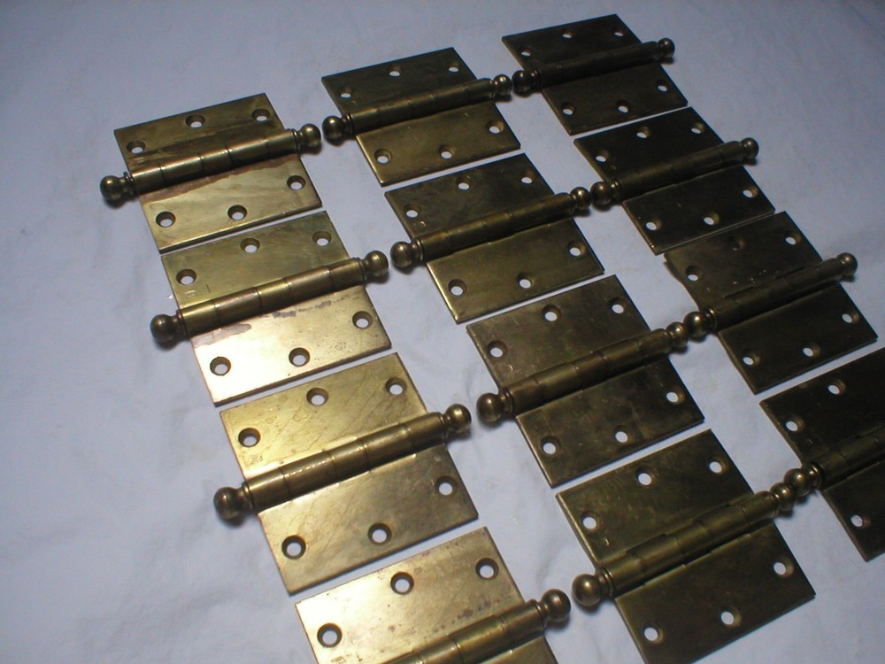 Antique Ball Tipped 3 1/2" Hinge Pair