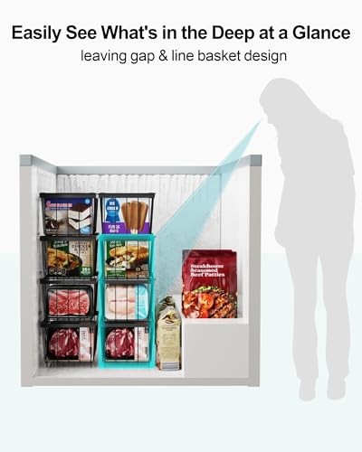 Freezer Organizer Bins - 8 Pack Small Stackable Deep Freezer Eight Pack