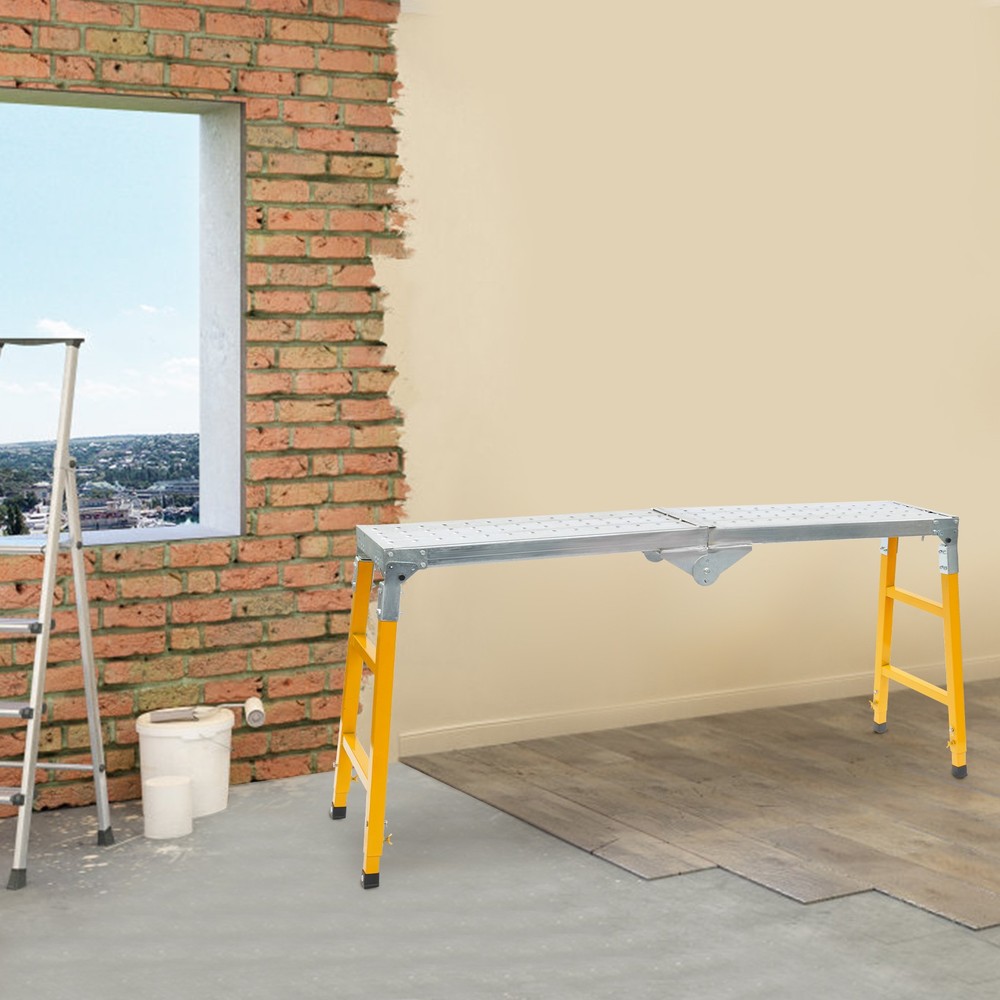 Portable Work Platform Adjustable with Folding Legs for Workshop/Garage/OfficeUS