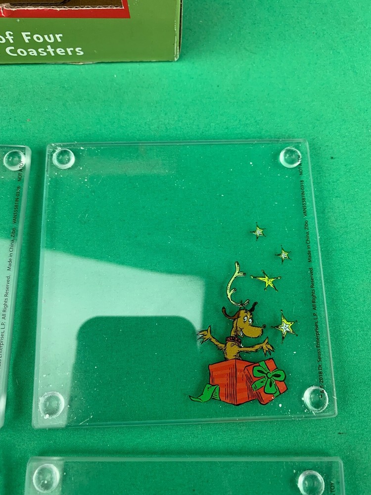 Dr. Seuss 4 Piece Stacking Glass Coaster Set