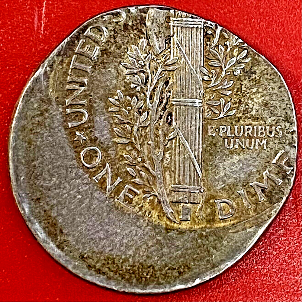 'D' MINT 35% OFF CENTER ERROR MERCURY DIME