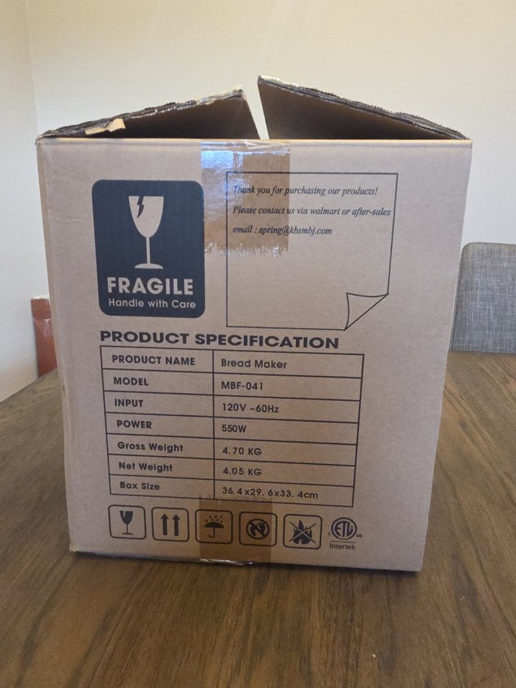 KBS Healthy & Fresh Bread Maker. 19 Baking Programs, 550W Machine MBF-041