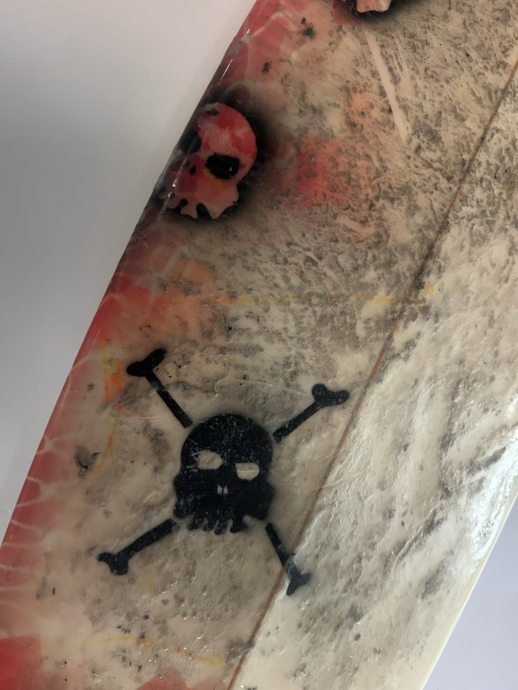 2000s Surfboard w/ Emo Skull Print