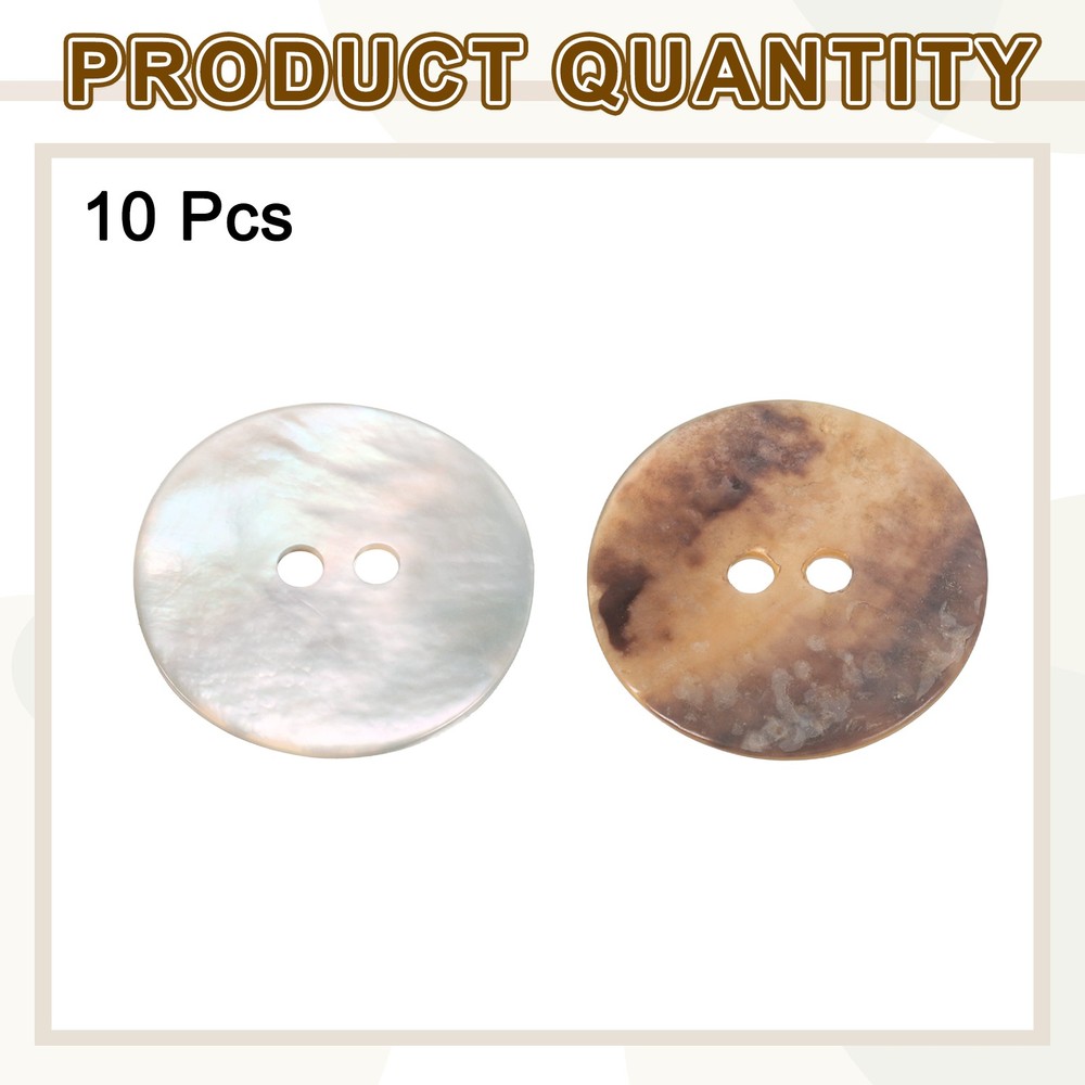 10pcs Pearl Shell Buttons 0.71" Round Shell Sewing Button for Cloth Craft
