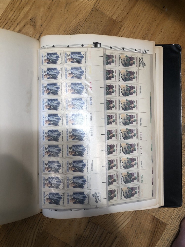 The Columbia US plateblock stamp album 85 pages filled.