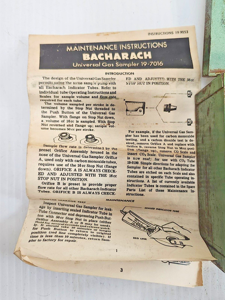 Vintage Bacharach Carbon Monoxide Indicator in Box