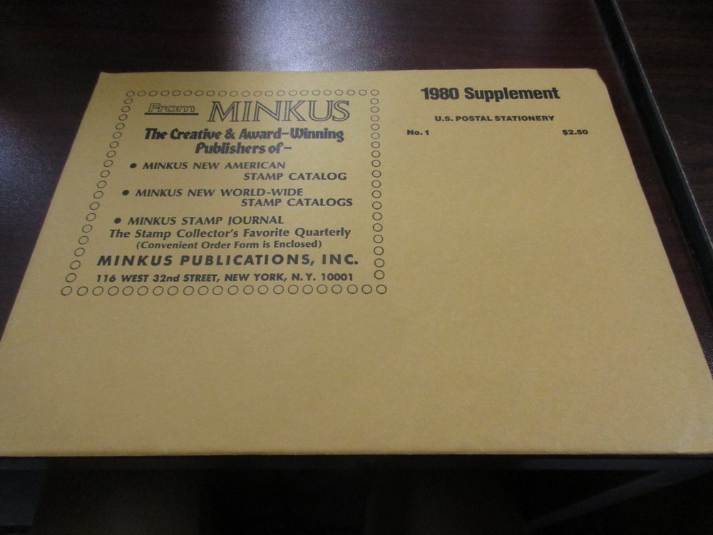 "MINKUS" SUPPLEMENT NO.1  1980     W/FREE SHIPPING!!!
